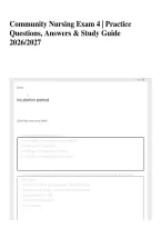 Community Nursing Exam 4 &vert; Practice Questions&comma; Answers & Study Guide 2026&sol;2027