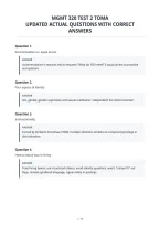 Mgmt 320 Test 2 Toma&NewLine;Updated Actual Questions With Correct&NewLine;Answers