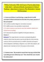 Wilkes University NSG 500 Exam 2 Practice Questions &NewLine;2026&ndash;2027 &vert; Advanced Health Assessment & Clinical &NewLine;Findings &vert; Questions & Answers Plus Rationales&vert; Instant &NewLine;Pdf Download 