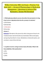 Wilkes University NSG 533 Exam 1 Practice Test &NewLine;2026&ndash;2027 &vert; Advanced Pharmacology & Medication &NewLine;Management &vert; Questions & Answers Plus &NewLine;Rationales&vert; Instant Pdf Download