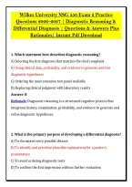 Wilkes University NSG 550 Exam 2 Practice &NewLine;Questions 2026&ndash;2027 &vert; Diagnostic Reasoning & &NewLine;Differential Diagnosis &vert; Questions & Answers Plus &NewLine;Rationales&vert; Instant Pdf Download