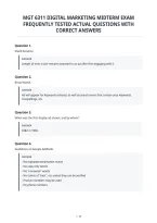 Mgt 6311 Digital Marketing Midterm Exam&NewLine;Frequently Tested Actual Questions With&NewLine;Correct Answers