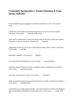 Community Nursing Quiz 1&colon; Practice Questions & Exam Review 2026&sol;2027