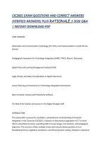 CIC2601 EXAM QUESTIONS AND CORRECT ANSWERS &NewLine;&lpar;VERIFIED ANSWERS&rpar; PLUS RATIONALE&period;S 2026 Q&A &NewLine;&vert; INSTANT DOWNLOAD PDF &NewLine;CORE DOMAINS &NewLine;Information and Communication Technology &lpar;ICT&rpar; Policy and Implementation in South African &NewLine;Schools &NewLine;Pedagogical Framework