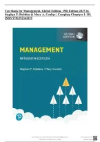 Test Bank for Management&comma; Global Edition&comma; 15th Edition by Stephen P&period; Robbins & Mary A&period; Coulter &vert; Complete Chapters 1&ndash;18 &vert; Questions and Answers &vert; ISBN 9781292341019 &vert; 2027&NewLine;