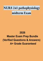 NURS 241 Pathophysiology Midterm Exam &ndash; Nursing Study Guide and Practice Test Review