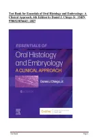 Test Bank for Essentials of Oral Histology and Embryology&colon; A Clinical Approach&comma; 6th Edition by Daniel J&period; Chiego Jr&period; &vert; Questions and Answers &vert; ISBN 9780323876643 &vert; 2027&NewLine;