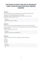 Wisconsin Accident And Health Insurance&NewLine;Exam 3 Expected Questions With Verified&NewLine;Answers