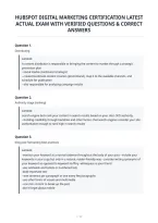 Hubspot Digital Marketing Certification Latest&NewLine;Actual Exam With Verified Questions & Correct&NewLine;Answers&NewLine;