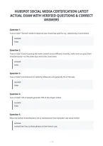 Hubspot Digital Marketing Certification Latest&NewLine;Actual Exam With Verified Questions & Correct&NewLine;Answers&NewLine;