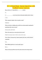 FC A School Basic Alarms Questions with&NewLine;Verified Correct Answers