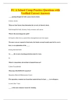 FC A School Comp Practice Questions with&NewLine;Verified Correct Answers