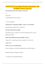 SAEM M4 Curriculum Practice Questions with&NewLine;Verified Correct Answers