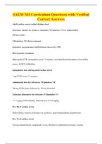 SAEM M4 Curriculum Questions with Verified&NewLine;Correct Answers