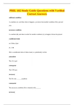 PHIL 102 Study Guide Questions with Verified&NewLine;Correct Answers