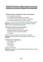 CSULB KIN 312 Exam 2 Motor Control and Learning Questions and Answers&vert; Updated&vert; Pass Guaranteed