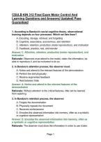 CSULB KIN 312 Final Exam Motor Control And Learning Questions and Answers&vert; Updated&vert; Pass Guaranteed