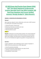 CCI RCIS Exam And Practice Exam Newest 2026&sol; 2027 Test Bank&vert; Registered Cardiovascular Invasive Specialist Exam Prep With Complete 300 Real Exam Questions And Correct Verified Answers&sol; Already Graded A&plus; &lpar;Most Recent&excl;&excl;&rpar;