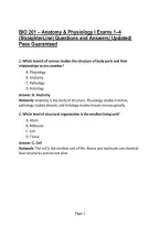 BIO 201 &ndash; Anatomy & Physiology I Exams 1&ndash;4 &lpar;StraighterLine&rpar; Questions and Answers&vert; Updated&vert; Pass Guaranteed