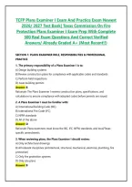 TCFP Plans Examiner I Exam And Practice Exam Newest 2026&sol; 2027 Test Bank&vert; Texas Commission On Fire Protection Plans Examiner I Exam Prep With Complete 300 Real Exam Questions And Correct Verified Answers&sol; Already Graded A&plus; &lpar;Most Recent&excl;&excl;&rpar;