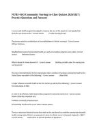 NURS 4143 Community Nursing In-Class Quizzes 2026&sol;2027 &vert; Practice Questions and Answers
