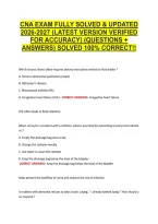 Cna Exam Fully Solved & Updated &NewLine;2026-2027 &lpar;Latest Version Verified &NewLine;For Accuracy&rpar; &lpar;Questions &plus; &NewLine;Answers&rpar; Solved 100&percnt; Correct&excl;&excl; 