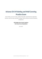 Arizona CR-34 Painting and Wall Covering &NewLine;Practice Exam&NewLine;Arizona ROC Law and Licensing&comma; Surface Preparation&comma; Paint Materials&comma; Application &NewLine;Methods&comma; Wall Coverings&comma; Specialty Coatings&comma; Safety and Environmental&comma; Estimating &NewLine;and Business&NewLine;200 Multiple-Cho