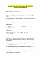 Solution Manual Numerical Analysis Burden Faires Burde 100 Correct Answers Verified A Graded