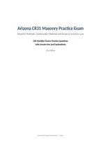 Arizona CR31 Masonry Practice Exam&NewLine;Masonry Materials&comma; Construction Methods and Arizona Contractor Law&NewLine;200 Multiple-Choice Practice Questions&NewLine;with Answer Key and Explanations&NewLine;2026 Edition
