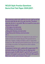 &NewLine;NCLEX Style Practice Questions Burns&period;Final Test Paper 20262027&period;&NewLine;&NewLine;