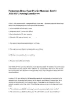 Postpartum Hemorrhage Practice Questions Test &num;4 2026&sol;2027 &vert; Nursing Exam Review