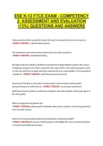 Ese K-12 Ftce Exam - Competency &NewLine;2&colon; Assessment And Evaluation &NewLine;&lpar;13&percnt;&rpar; Questions And Answers 