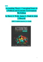 Accounting Theory Conceptual Issues in a Political and Economic Environment 9th Edition Wolk Dodd Rozycki-Test Bank