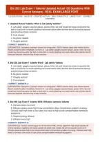 Bio 202 Lab Exam 1 Valente Updated Actual 120 Questions With Correct Answers