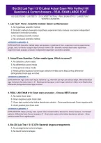 Bio 202 Lab Test 1 3&sol;13 Latest Actual Exam With Verified 160 Questions & Correct Answers