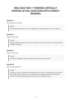 Wgu D265 Task 1 Thinking Critically&NewLine;Updated Actual Questions With Correct&NewLine;Answers&NewLine;