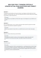 Wgu D265 Task 1 Thinking Critically&NewLine;Updated Actual Exam Questions And Correct&NewLine;Answers