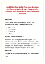 Cse 205 Certified Quality Final Exam Questions And Answers&colon; Section 1 &ndash; Java Fundamentals &vert; Complete Study Guide With Practice Questions & Rationales