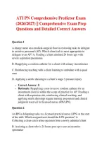 ATI PN Comprehensive Predictor Exam&NewLine;&lpar;2026&sol;2027&rpar; &vert;&vert; Comprehensive Exam Prep&NewLine;Questions and Detailed Correct Answers