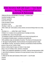 2026 Hondros NUR 205 Exam 1 Test Bank Answers &vert; Nursing FundamentaPractice Questions & Rationale