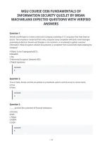 Wgu Course C836 Fundamentals Of&NewLine;Information Security Latest Actual Exam With&NewLine;Verified Questions & Correct Answers