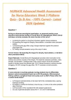 NUR643E Advanced Health Assessment for Nurse Educators Week 5 Midterm Quiz~ Qs & Ans ~100&percnt; Correct~ Latest 2026 Updated&period;