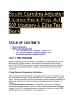 South Carolina Adjuster License Exam Prep 2026&sol;2027&colon; Act 209 Mastery & Elite Test Bank
