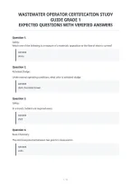 Wastewater Operator Certification Study&NewLine;Guide Grade 1&NewLine;Expected Questions With Verified Answers