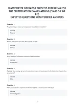 Wastewater Operator Guide To Preparing For&NewLine;The Certification Examinations &lpar;Class D-C Or&NewLine;I-Ii&rpar;&NewLine;Expected Questions With Verified Answers