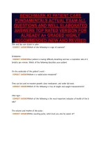 Benchmark &num;2 Patient Care&NewLine;Fundamentals Actual Exam All&NewLine;Questions And Well Elaborated&NewLine;Answers Top Rated Version For&NewLine;Already A&plus; Graded Highly&NewLine;Recommended &vert;New And Revised