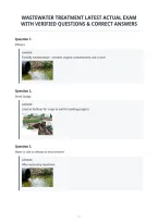 Wastewater Treatment Latest Actual Exam&NewLine;With Verified Questions & Correct Answers
