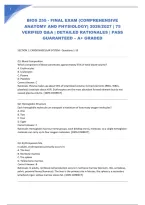 Bios 255 - Final Exam &lpar;Comprehensive Anatomy And Physiology&rpar; 2026&sol;2027 &vert; 75 Verified Q&A &vert; Detailed Rationales &vert; Pass Guaranteed &ndash; A&plus; Graded