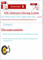 NSC Defensive Driving Course&colon; Complete Study Guide &mdash; All 60 Questions with Correct Answers and Rationales &lpar;Sessions 1&ndash;7&rpar;&NewLine;&NewLine;