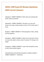 GEOG-1900 Exam -1 Review Questions With Correct Answers